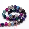 Dyed Natural Agate Faceted Round Beads Strands G-E320E-10mm-05-2