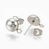 Non-Tarnish 201 Stainless Steel Stud Earring Findings STAS-Q225-16A-6mm-2