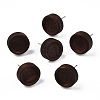 Dyed Wood Flat Round Stud Earrings with 304 Stainless Steel Pin for Women EJEW-TAC0021-12-1