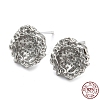 Rhodium Plated 925 Sterling Silver Stud Earring Findings STER-Q192-03P-1