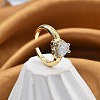 Rack Plating Brass Micro Pave Clear Cubic Zirconia Cuff Finger Rings for Women RJEW-M028-49G-01-4