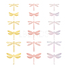 12Sets 6 Style PVC 3D Imitation Hollow Out Dragonfly Wall Stickers DIY-CF0001-04-1