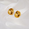 Irregular Oval 304 Stainless Steel Stud Earrings for Women AM9832-1