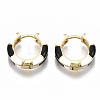 Brass Huggie Hoop Earrings EJEW-S209-06A-2