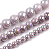 Electroplate Opaque Glass Beads Strands GLAA-T032-P10mm-AB07-4