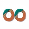 Opaque Resin & Walnut Wood Pendants RESI-M027-01A-2