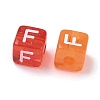Spray Painted Transparent Acrylic Beads MACR-K365-07F-2