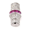 925 Sterling Silver Micro Pave Cubic Zirconia Screw Clasps STER-U005-03P-03-1