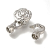 Brass Micro Pave Clear Cubic Zirconia Fold Over Clasps KK-H480-32P-2