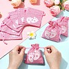 Baby Footprint Polyester Drawstring Bags ABAG-FZC0001-01B-5