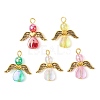 Acrylic with Alloy Pendants PALLOY-JF02418-01-1