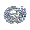 Electroplate Glass Beads Strands X-EGLA-S155-14mm-01-2