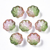 Two Tone Transparent Spray Painted Glass Beads GLAA-N035-06A-G05-1