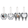4 Sets 2 Style Zinc Alloy Heat Transfer Sublimation Blank Pendant Decorations AJEW-FH0003-32-1