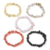 12 Constellation Natural Mixed Gemstone Chip Beaded Stretch Bracelets Sets for Women Men BJEW-JB10264-06-3
