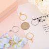 4Pcs 4 Styles Alloy Cuff Ring Findings FIND-CA0009-57-4