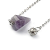 Chakra Natural Amethyst Hexagonal Pointed Dowsing Pendulums FIND-WH0144-05C-2