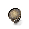 Brass Adjustable Ring Blank Base Cabochon Setting Components X-KK-O003-05AB-NF-1