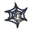 Halloween Theme Spider Web Glass Seed Beads Pendants PALLOY-MZ00779-02-1