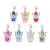 7Pcs 7 Colors Angel Glass Pendant Decorations HJEW-JM02789-01-2