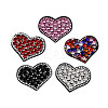 Heart Hotfix Glass Rhinestone with Cloth Patches PATC-T002-02M-1