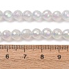 Electroplated Natural Agate Beads Strands G-B191-A07-6mm-01-5