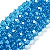 Electroplate Transparent Glass Beads Strands EGLA-A035-T10mm-A08-1