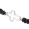 Cross Alloy Connector Charms Braided Bracelets BJEW-JB11067-01-3