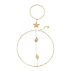 Ocean Alloy & Iron Starfish Shell Shape Back Chain Necklaces for Backless Dress with Imitation Pearl WG9F3AC-01-5