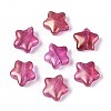 Spray Painted Glass Beads GLAA-R211-04-D05-2