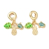 Ocean Brass Pave Cubic Zirconia European Dangle Charms KK-H278-04G-01-1