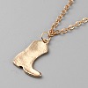 Cowboy Theme Enamel Pendant Necklace with Cable Chains NJEW-WH0013-17B-3