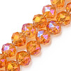 Electroplate Transparent Glass Beads Strands EGLA-N002-34B-C08-1