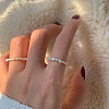 Natural Freshwater Pearl Beaded Stretch Rings for Women FS-WGC033C-02-2