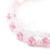 2Pcs 2 Colors Peach Blossom Braided Cord Bracelet BJEW-JB07610-02-4