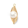 Natural Pearl Copper Wire Wrapped Pendants PALLOY-JF02083-2