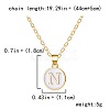 Alloy White Enamel Flat Round with Letter Pendant Necklaces FS-WG63565-14-2
