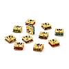 Brass Rhinestone Spacer Beads RB-A013-8x8-G-3