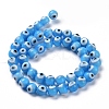 Handmade Evil Eye Lampwork Round Bead Strands LAMP-L055-8mm-23-3
