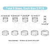 18Pcs 9 Size 201 Stainless Steel Grooved Finger Ring Settings STAS-UN0049-69P-4