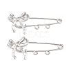 Bowknot 304 Stainless Steel Safety Pins Brooch Findings SA-CBA098D-12B-P-1