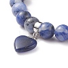 Natural Sodalite Beads Charm Bracelets BJEW-K164-B02-2