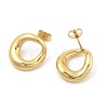 Donut PVD Vacuum Plating 304 Stainless Steel Stud Earrings for Women EJEW-C120-07G-2