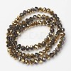 Electroplate Transparent Glass Beads Strands EGLA-A034-T6mm-O14-2