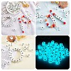20Pcs Luminous Cube Letter Silicone Beads 12x12x12mm Square Dice Alphabet Beads with 2mm Hole Spacer Loose Letter Beads for Bracelet Necklace Jewelry Making JX437K-3