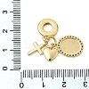 Brass Micro Pave Clear Cubic Zirconia European Dangle Charms KK-Z150-10G-3