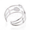 304 Stainless Steel Cuff Rings Components STAS-N113-03P-3