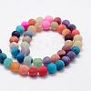 Frosted Natural Agate Beads Strands G-F367-8mm-08-2