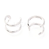 Anti-Tarnish Rhodium Plated 925 Sterling Silver Cuff Earrings EJEW-H124-11P-2