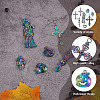 32Pcs 8 Style Rainbow CoLOR Alloy Pendants PALLOY-SW0001-02-5
